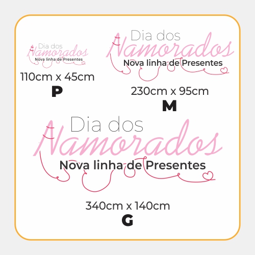 Adesivo de Vitrine - Dia dos Namorados - Linha de Presentes